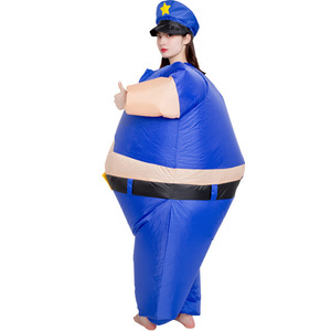 Costume da Mascotte Gonfiabile per Adulti, Uniforme Blu da Poliziotto, Costumi Gonfiabili per Polizia Stradale, Cosplay di Halloween - Product Image 4
