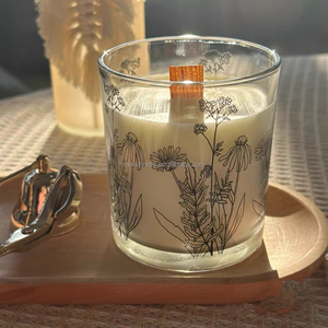 Vela Aromática <span class=keywords><strong>de</strong></span> Vidrio Pintada <span class=keywords><strong>a</strong></span> Mano con <span class=keywords><strong>Flores</strong></span>, Decoración para el Hogar, Caja <span class=keywords><strong>de</strong></span> Regalo con Fragancia, Se Aceptan Personalizaciones - Product Image 3