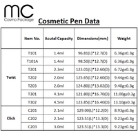 C203 Usine Plastique Cliquez Stylo Cosmétique pour Lipgloss Brillant à Lèvres Rouge à Lèvres Correcteur Cosmétiques Tube Emballage 2 ml 2.1ml 3ml 3 2 ml