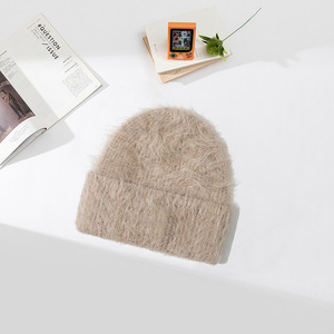 <span class=keywords><strong>Bonnet</strong></span> en tricot moelleux en laine d'alpaga de luxe Long <span class=keywords><strong>bonnet</strong></span> d'hiver en fourrure en peluche pour femmes <span class=keywords><strong>bonnet</strong></span> thermique en <span class=keywords><strong>cachemire</strong></span> mélangé crâne - Product Image 4