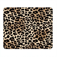Tapis de souris personnalisé carré, drôle, imperméable, à sublimation, petit, base en caoutchouc antidérapante, léopard marron, tapis de souris pour jeux, pour usage au bureau