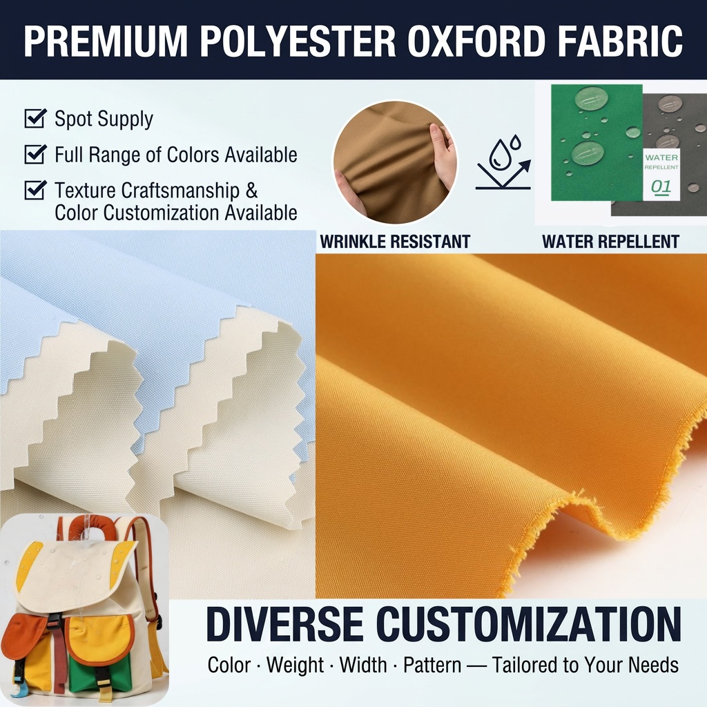 Wholesale Abrasion-Resistant 100% Polyester Oxford Fabric for Handbags Backpacks Luggage Tents Outdoor Home Textile Bags