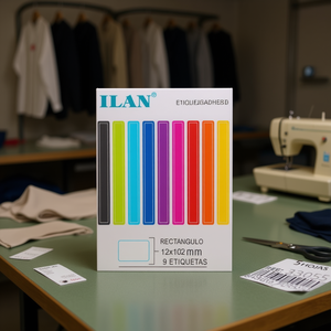 Etichetta Adesiva Ilan 12x102mm Rettangolare 9 Etichette Per Foglio 5 Fogli Colorati Per Etichette Abbigliamento - Product Image 3