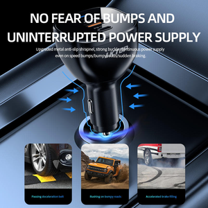 Chargeur de voiture LKTOP 130W 2 USB-C + 1 USB-A Adaptateur de voiture rapide PD QC 4.0 pour ordinateur portable iPhone Android 12V/24V Chargeur de véhicule - Product Image 5