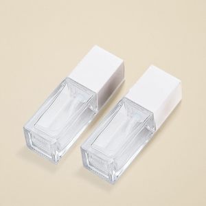 Hot Selling <b>30ml</b> 50ml Square Clear Liquid Foundation <b>Bottle</b> With Pump Frosted Skincare Glass Foundation <b>Bottle</b> for Face Cream - Product Image 3