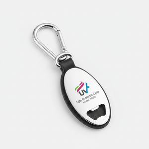 Portachiavi Ovale con Portamonete in PU, Moschettone e Apribottiglie, Stampa Offset e UV, Materiale in Lega Resistente, Accessorio per Chiavi - Product Image 2