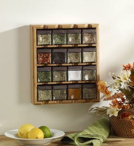 Étagère à épices en <span class=keywords><strong>bambou</strong></span> avec 16 bocaux, organisateur de condiments sur pied, support de rangement pour épices de comptoir de cuisine - Product Image 4