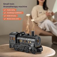 Diffuseur ultrasonique 300 ml en forme de petit train, humidificateur d'arômes avec télécommande, brume fraîche, effet méduse, coffret cadeau pour la maison