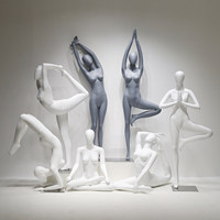 Maniquí de Fibra de Vidrio Femenino de Cuerpo Completo Sentado con Cabeza para Exhibición de Ropa Interior, Soporte de Exhibición, Modelo para Yoga y Pilates