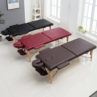 Lit de massage pliant en cuir PVC hêtre bois jambes 5 cm mousse personnalisable disponible table de massage