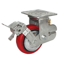 Roulettes en polyuréthane robustes sans entretien, amortissantes, personnalisables, pivotantes et fixes, roues industrielles antichoc avec frein
