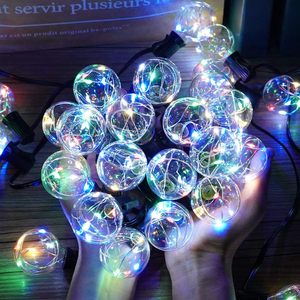 Guirnalda de luces LED de 100 pies, alambre de cobre, 50leds, Bombilla E12 G40, luces de jardín impermeables, guirnalda de luces para exteriores para decoración de bodas - Product Image 4
