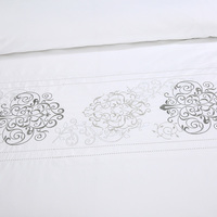 Ensemble de literie complet pour lit Queen, ensemble de literie brodée pour hôtel, ensemble de draps pour lit Super King avec housse de couette en coton biologique pour toutes les saisons