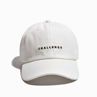 Casquette unie avec inscription « CHALLENGE », chapeau en coton brodé minimaliste, casquette ajustable anti-UV pour usage quotidien