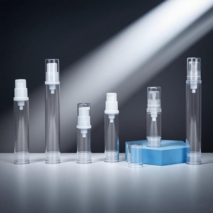 Low MOQ 5ml 10ml Sample Vacuum Airless Lotion <b>Pump</b> <b>Bottle</b> Clear Plastic Spray <b>Bottle</b> 15ml for Personal Care Packaging - Product Image 1