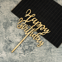 Décorations de gâteau d'anniversaire en bambou - Joyeux Anniversaire - Accessoire de gâteau personnalisé en forme de lettres - Fête des Pères - Remise de diplôme