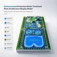Maquette d'usine de traitement des eaux usées pour la protection de l'environnement, en plastique ABS, design moderne, réservoirs circulaires