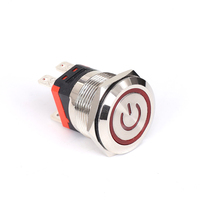 Interrupteur à bouton-poussoir électronique intelligent en métal 22MM, 10A, courant élevé, 2NO, à enclenchement momentané, 4 broches, LED, IP65, tension maximale 220V