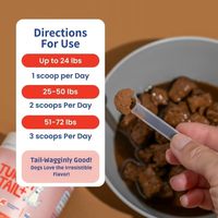 Complément alimentaire en poudre naturel pour chiens et chats, à base de queue de dinde, avec probiotiques et champignons pour la santé de l'intestin et du système immunitaire
