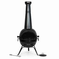 Cheminée extérieure de 137 cm de hauteur, foyer à bois pour jardin et terrasse, foyer à bois avec grille de cuisson
