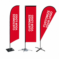 Drapeau de fanion extérieur personnalisé avec logo imprimé, facile à installer, imperméable, écologique, en polyester, pour sports, plage et événements.