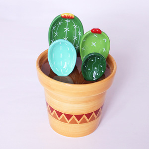 Set di Cucchiai Dosatori a Forma di Cactus con Vaso in Ceramica, Utensili da Cucina Creativi e Decorazioni - Product Image 3