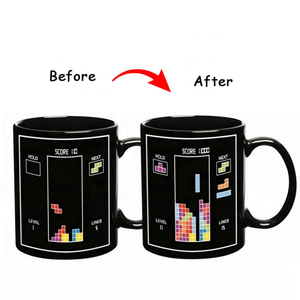 <span class=keywords><strong>Tazas</strong></span> de café de cerámica de 11oz, taza negra que cambia de Color mágico con agua caliente, sublimación creativa personalizada - Product Image 1