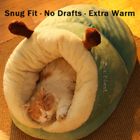 Nouveau lit pour chat en forme de pantoufle, nid pour animaux de compagnie semi-fermé toutes saisons, maison chaude pour chatons et chats