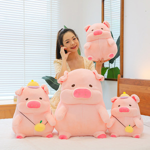 Jouets en peluche super doux et mignons en forme de cochon de dessin animé personnalisé, en coton PP, jouets en peluche anti-stress, vente en gros - Product Image 5