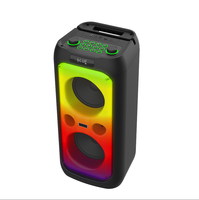 BKK / OEM Enceinte de fête d'extérieur avec karaoké, Bluetooth, entrée auxiliaire, microphone intégré, éclairage LED RGB, batterie rechargeable, USB et alimentation DC