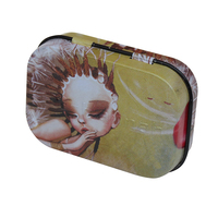 Boîte en fer blanc mini rectangulaire personnalisée, imprimée style vintage, en matériau de qualité alimentaire, pour l'emballage de thé, biscuits, bonbons à la menthe et bonbons gaufrés