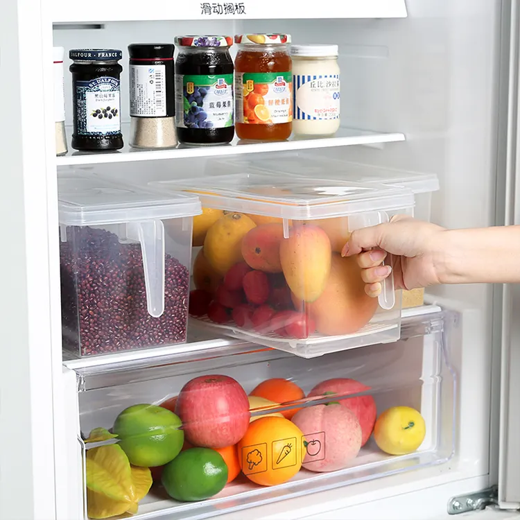 Симпатичная и маленькая пластиковая коробка для овощей для холодильника, прозрачные коробки для хранения, пластиковая коробка для хранения фруктов для домашнего использования