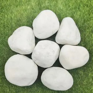 Tons Of Rough Unpolished Marble Stone Tumble Cobble Decoration White Pebbles Stones Gravel Rocks White Bag With Bottom Price
