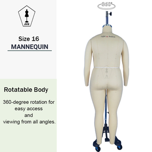 Manichino <span class=keywords><strong>da</strong></span> Sartoria JASMINE in Fibra di Vetro, Forma Femminile a Corpo Intero, Taglia <span class=keywords><strong>16</strong></span>, con Gambe Staccabili e Spalle Pieghevoli - Product Image 3