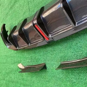 Diffuseur arrière de lèvre de pare-chocs de voiture en Fiber de carbone de Style KB Premium avec séparateur de pare-chocs arrière modifié par lampe pour <span class=keywords><strong>Audi</strong></span> A4 S4 B9.5 - Product Image 2