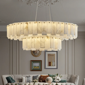 Lustre en Alabâtre au <span class=keywords><strong>Design</strong></span> Marbré Tendance, <span class=keywords><strong>Suspension</strong></span> <span class=keywords><strong>Luminaire</strong></span>, Lampe Suspendue, <span class=keywords><strong>Luminaire</strong></span> Pendentif - Product Image 5
