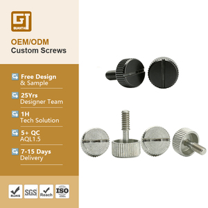 <span class=keywords><strong>Tornillo</strong></span> de acero al carbono negro M3 M5, <span class=keywords><strong>tornillo</strong></span> no estándar personalizado de media rosca, <span class=keywords><strong>tornillo</strong></span> de cabeza cilíndrica moleteada de aluminio mecanizado con ranura para pulgar - Product Image 1