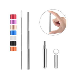 Portátil reutilizable pajitas-telescó<span class=keywords><strong>pica</strong></span> de Metal de <span class=keywords><strong>acero</strong></span> <span class=keywords><strong>inoxidable</strong></span> paja con caja de aluminio y cepillo de limpieza - Product Image 1