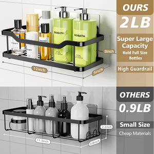 Conjunto de estante de baño montado en la pared de nuevo estilo, estante de almacenamiento de pared de inodoro transfronterizo grueso, estante de drenaje - Product Image 5