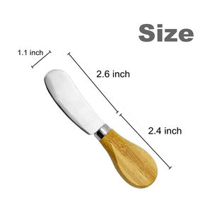 Divaricatori per formaggio con coltello da burro in acciaio inossidabile da 5 pollici con Set di coltelli per spalmatore di burro con manico in bambù - Product Image 2