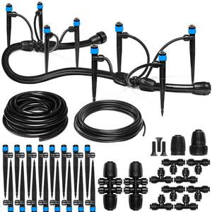 Kit d'irrigation goutte à goutte 12,3 m 14,8 m noir, système d'arrosage de jardin à connexion rapide, fournitures d'irrigation automatique pour fleurs et plantes - Product Image 1