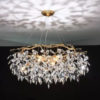 Suspension en cristal post-moderne de luxe, style villa française, ovale réglable, pour salon chic, restaurant, hôtel, milieu de gamme