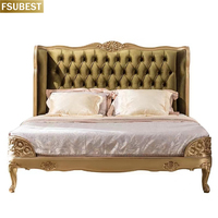 Cadre de lit double en velours, cadre de lit de luxe, lit Cama Yatak Letto Letti Bedden, mobilier de chambre à coucher, cadre de lit double en bois, meubles