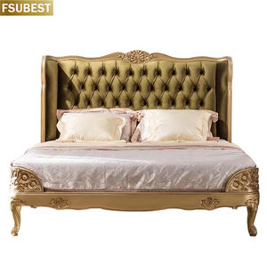 Base de Cama Doble de Terciopelo, Base de Cama de Lujo, Lit Cama, Yatak, Letto, Letti, Bedden, Muebles de Dormitorio, Cadre De Twin Set, Madera, Muebles - Product Image 5