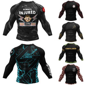 Herren Leichtgewicht Langarm Rashguards Digital Bedruckt 160gsm Gestrickte Kampfsport T-Shirts Beliebtester Langlebiger Stil Günstig - Product Image 4