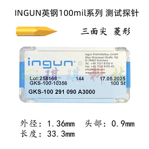 Sonda Ingun Gks100 291 090 A3000, Pin de Resorte de Tres Puntas de 100mil para Piezas de Instrumentos - Product Image 3