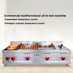Combinación de restaurante Gama de gas Lava Rock Grill Plancha Freidora profunda 4 en 1 Máquina de cocina comercial multifunción - Product Image 2