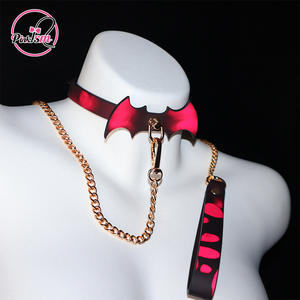 SM juguetes sexuales Punk Bat Restricción Collar <span class=keywords><strong>Cambio</strong></span> <span class=keywords><strong>de</strong></span> temperatura Set Bondage Gear Coqueteo Entrenamiento Correa Cadena Alternativa Gargantilla para adultos - Product Image 1
