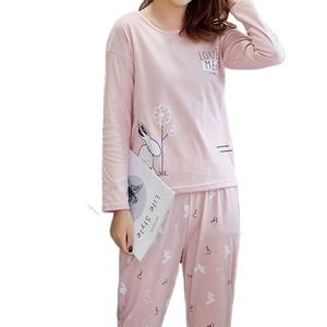 ชุดนอนฤดูหนาวผ้าโพลีเอสเตอร์ 100% สำหรับผู้หญิง ลายการ์ตูนน่ารัก แขนยาว ชุดนอนใหม่ - Product Image 1