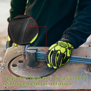 بولي كلوريد الفينيل الأخضر PRI تعزيز SBR الحشو TPR تأثير حماية مقاومة التآكل مكافحة الاهتزاز النفط والغاز قفازات العمل ميكانيكي - Product Image 3